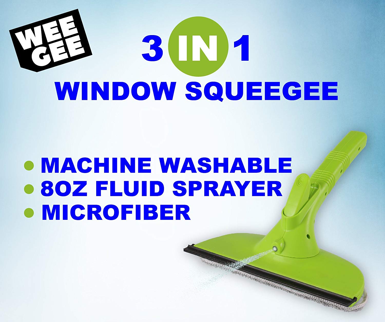 Wotteickl Window Squeegee Cleaner Glass Wiper, 3 in 1 Window Cleaning Tools  with Long Handle and Spray Head, Window Washing Kit for Glass Car  Windshield Indoor Outdoor Use(Green) : : Health 